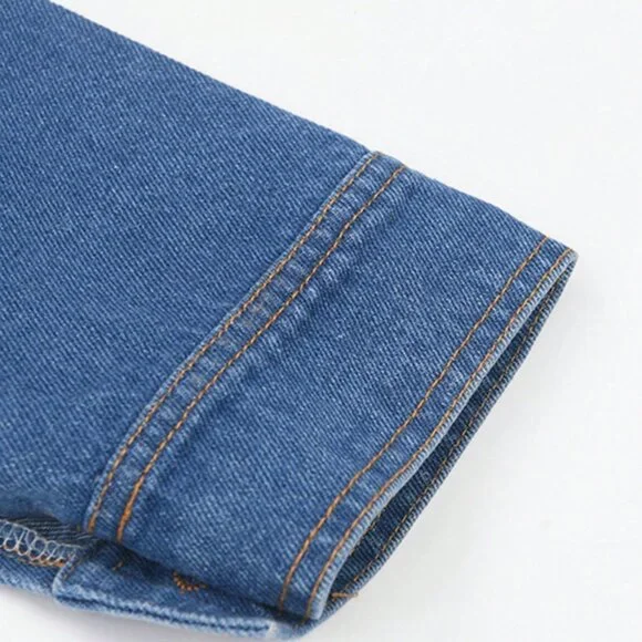 Black Casual Women's Valentine's Day Denim Patchwork Sweatshirt - Picture 8 of 9